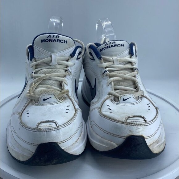 Amazon.com | Nike, Mens, Air Monarch IV, White/Metallic  Nike Air Monarch IV Men\'s Training Shoes Sneakers Size‎ 8 Wide Lace Up Leather